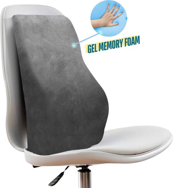 Sleepsia Memory Foam Lumbar Pillow Pack of 1 Solid Memory Foam Velvet Orthopedic Lumbar Support Cooling Gel Cushion - Chair Cushion
