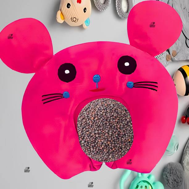 Kotton Candy Mustard Seeds Baby Pillow Pack of 1 Animals Rai Pillow Velvet, Baby Head Shaping Takiya Soft Pillow Infant