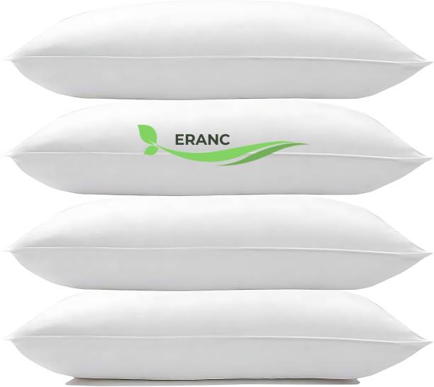 ERANC LUXURY Cotton Solid Sleeping Pillow Pack of 4
