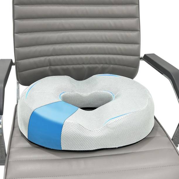 Sleepsia Memory Foam Orthopaedic Pillow Pack of 1 Solid Orthopedic Ring Cushion Donut Pillow for Tailbone Pain Hemorrhoids Gel