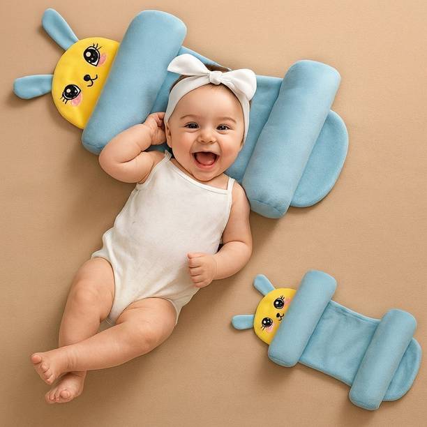 Omsurajiya Microfibre Baby Pillow Pack of 1 Animals Cartoon Kids Pillow | Sleeping Cushion for Girls | Cute Animal Print