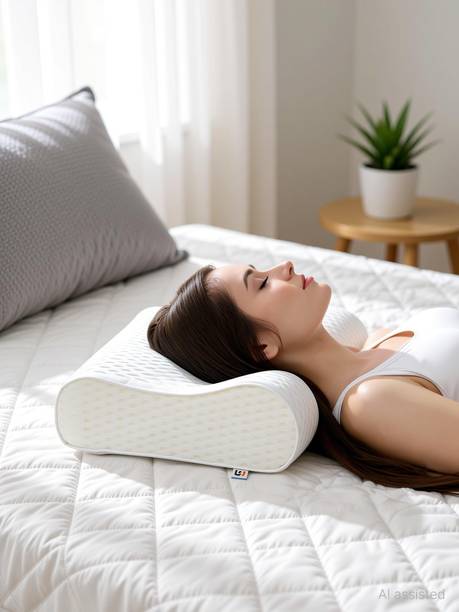 GK-JLPV Memory Foam Orthopaedic Pillow Pack of 1 Nature Cervical Contour Smooth Memory Foam Pillow, Orthopedic, Stomached, Side Sleepers
