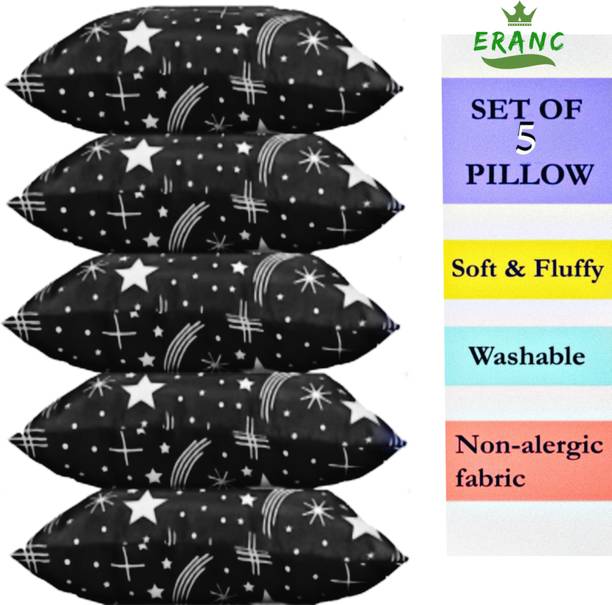 VILLAGERS Polyester Fibre Abstract Sleeping Pillow Pack of 5