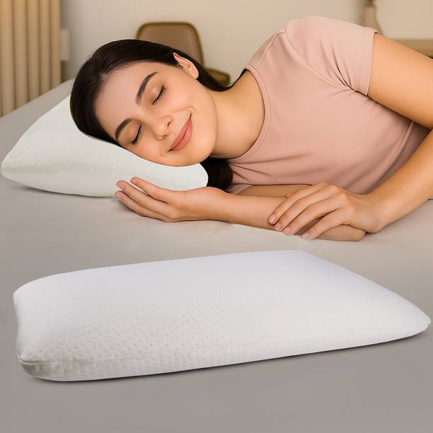 GADDA CO Memory Foam Sleeping Pillow Pack of 1 Solid Orthopedic Neck & Shoulder Pain Relief Flat Pillow for Spondylitis Neck Relief