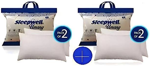 स्लीपवेल Pillow Set || Comfort And Support Pillow माइक्रोफाइबर ठोस सोने वाली तकिया 4 का पैक