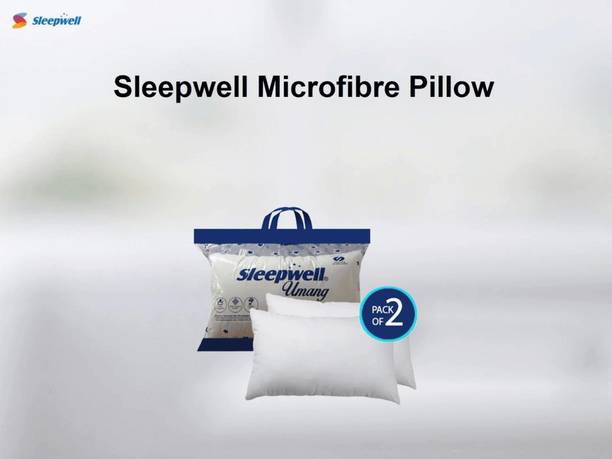 Sleepwell Pillow Set || Comfort And Support Pillow Microfibre Solid Sleeping Pillow Pack of 2