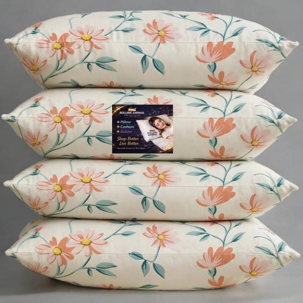 Rolling Animal Cotton Sleeping Pillow Pack of 4 Floral LUXURY