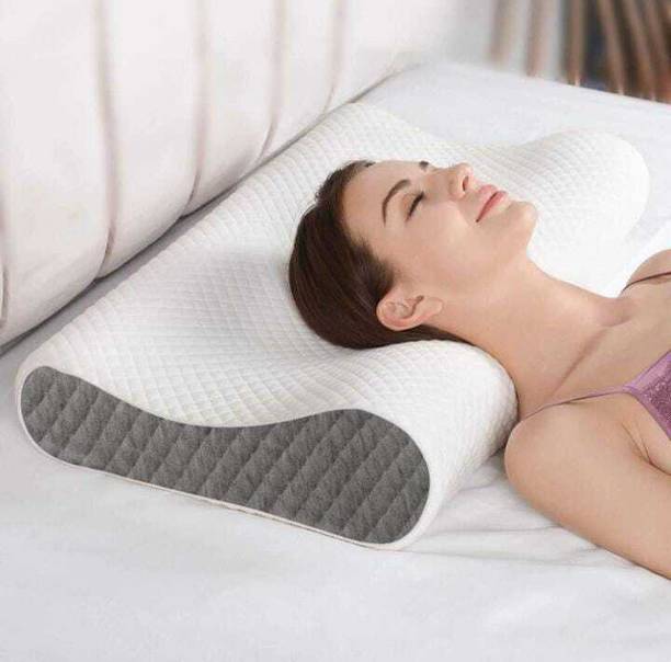 Faltomin Cervical Contour Memory Stomache / Side Sleepers / Anti-Snoring Memory Foam Geometric Orthopaedic Pillow Pack of 1
