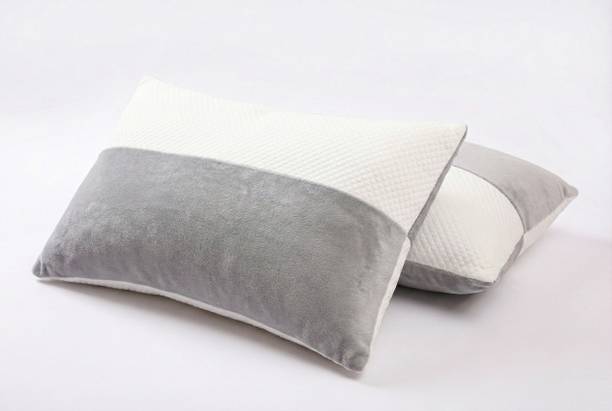 BETTER SLEEP furnishing Polyester Fibre Sleeping Pillow Pack of 2 Solid, Geometric Height Adjustable 15D Conjugated Virgin Fiber Sleeping Pillow with Zip
