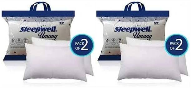 Sleepwell Microfibre Sleeping Pillow Pack of 4 Solid Pillow Set || Comfort And Support Pillow