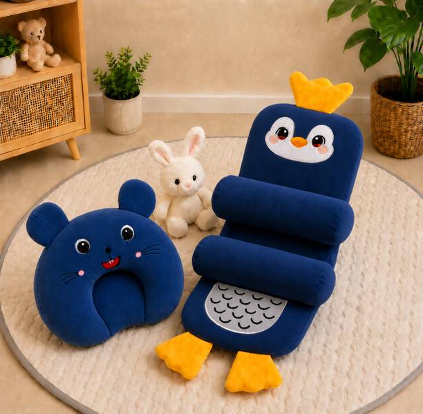 KOCHIKAME Microfibre, Mustard Seeds Baby Pillow Pack of 2 Animals Baby Pillow for Newborn | Soft Plush Cushion Pillow Age0-12months