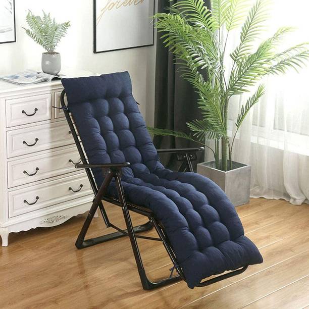 Soo Jaoo Cotton Chair Pad Pack of 1 Solid Long chair pad