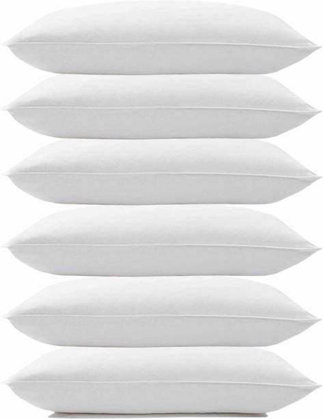 ERANC LUXURY Cotton Solid Sleeping Pillow Pack of 6
