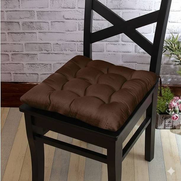 MBSdecor Cotton Chair Pad Pack of 1 Solid Chair pad