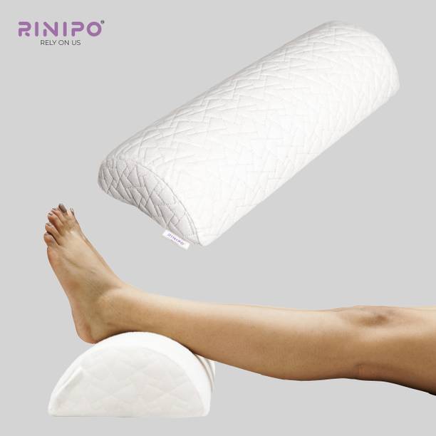 RINIPO Memory Foam Body Pillow Pack of 1 Solid Half Moon Bolster, Head, Back, Knee, Leg and Neck Support Pillow
