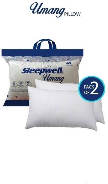 Sleepwell Microfibre, Polyester Fibre Solid Sleeping Pillow Pack of 2
