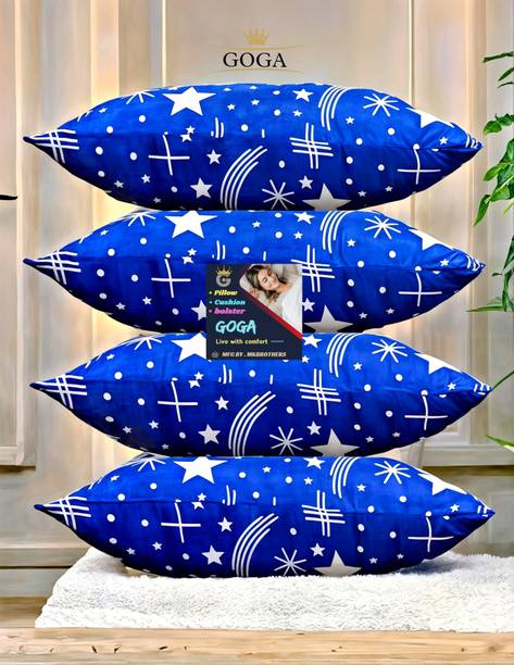 GOGA LUXURY Cotton Solid Sleeping Pillow Pack of 4