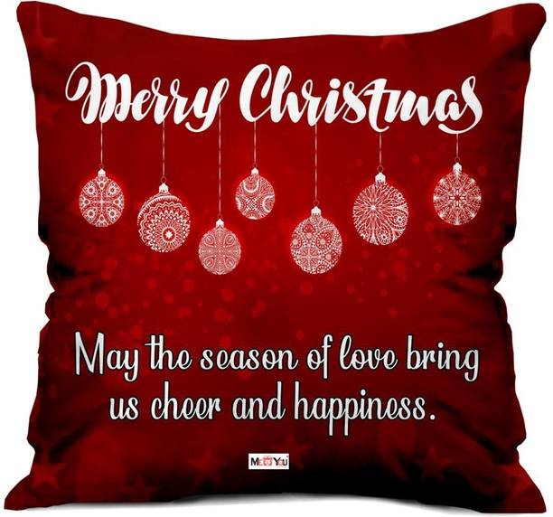 ME&YOU Microfibre Cushion Pack of 1 Quotes Merry Christmas Gift