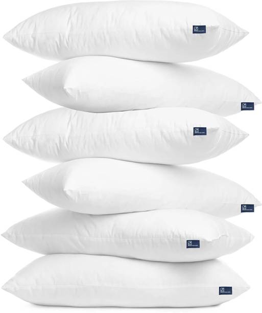THE WOOD WHITE INDIA Microfiber Pillows Set of 6 size 18 x 28 Inches Or 46 x 71 cm Microfibre Solid Sleeping Pillow Pack of 6