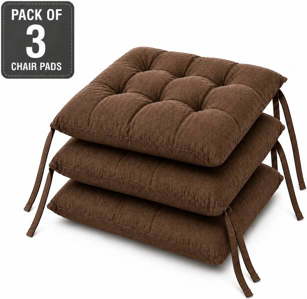 BHEBHA Microfibre Chair Pad Pack of 3 Solid