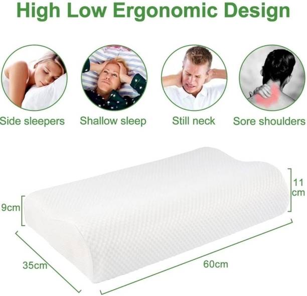 Imontex Memory Foam Orthopaedic Pillow Pack of 1 Solid Cervical Contour Memory Stomache / Side Sleepers / Anti-Snoring