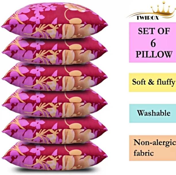 TWIROX Polyester Fibre Sleeping Pillow Pack of 6 Abstract ULTRA Soft Luxury