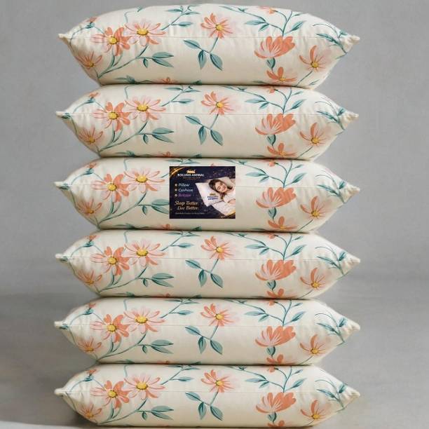 Rolling Animal Cotton Sleeping Pillow Pack of 6 Floral Luxury