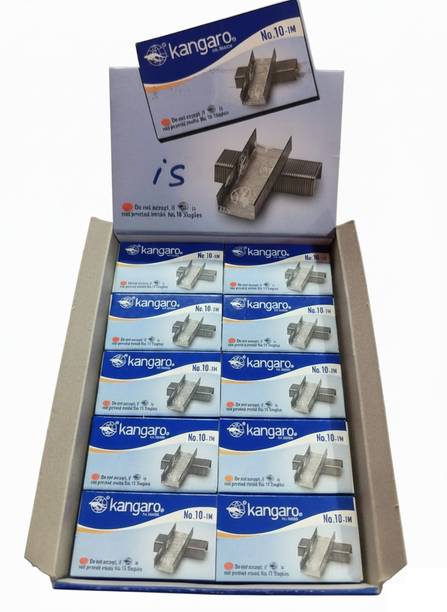 kangoro kangaro no 10 1 m heavy duty steel wire staple pins 20 boxes x 1000 pins
