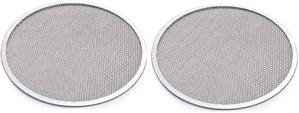 Cookie Silver Aluminum Pizza Screen, Trey, Plate , Jali 10 Inch(Pack of 2) Pizza Maker