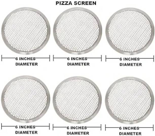 Peppa world DKPJ 6 Pieces of Aluminium Pizza screen jali in 6 Inches for making Pizza & multipurposes Pizza Maker