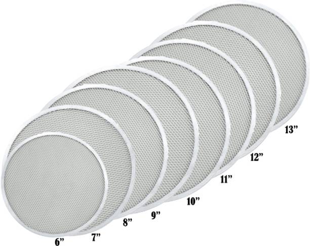 PAUL SONS Combo of 8 Multi Size Aluminum Pizza Screen Mesh Size are 6 to 13 inches Pizza Maker