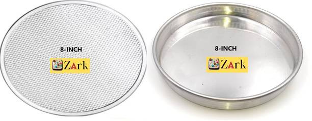 Zark 8 INCH ALMUNIUM PIZZA PLATE AND PIZZA JAALI SAME SIZE BOTH OF ONE PACK Pizza Maker