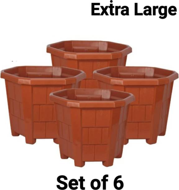 MHP Gardening Plant Containers Gamla Pot Plastic Flower Pot for Terrace Garden Plant Container Set