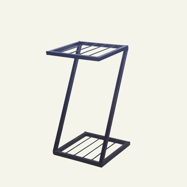 Green Gardenia Metal Stylish New Z Shape Planter Stand| Black (40 CM Stand) Set of 1 Plant Container Set