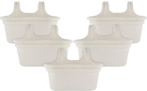 blooming furnancy Hanging Flower Pot|Double Hook Durable Plastic Glossy Finish Pots for Home Plant Container Set