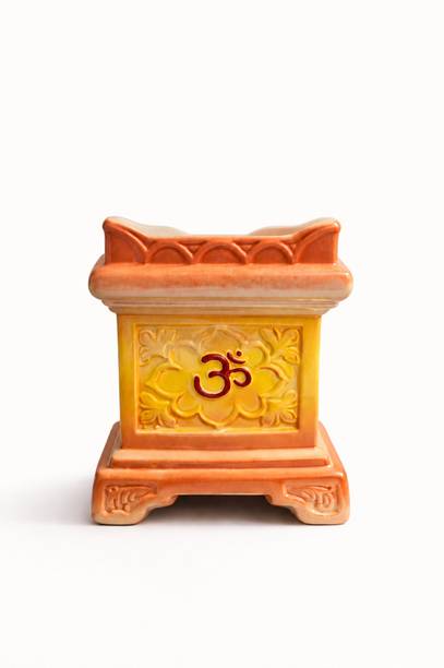 Vaachi Creations Tulsi Pot – Handmade 7 INCH Vastu Planter with Drainage for Home & Balcony Plant Container Set