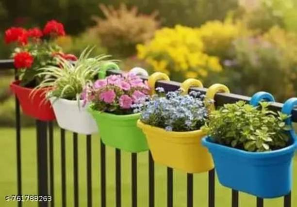 KupVan mart Double hook hangin planter set of 5 multicolor Plant Container Set