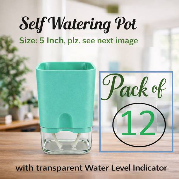 GratisLeafora Self Watering Pot L. Green12 Plant Container Set