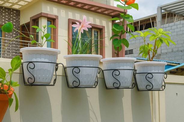 crafty decore Hanging pot holder Metal wall planter rack Plant Container Set