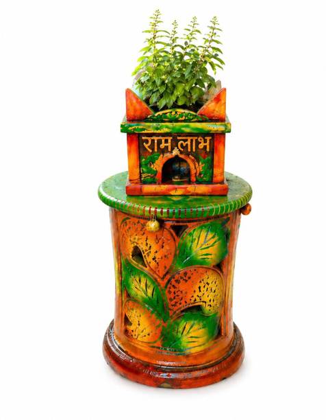 Wardan Store Wooden Tulsi Planter Stand for Balcony Garden | Plant Container Set
