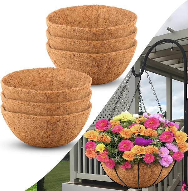 Oshi Greens Hanging coco liners Coir planters 8 inches size Plant Container Set