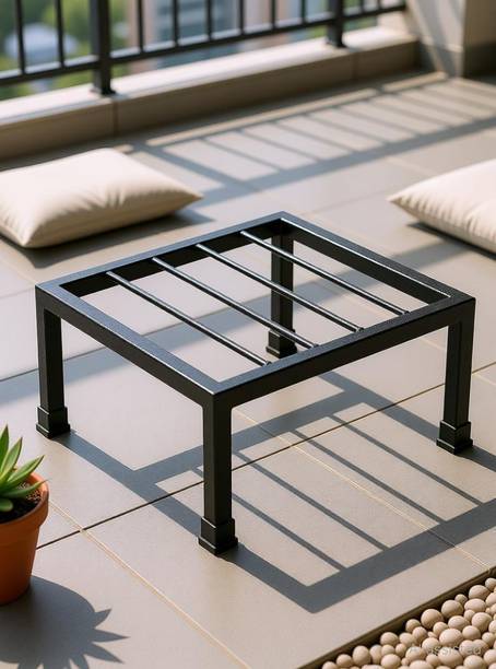 Cinagro Anti Rust Square Metal Plant Stand (9.6 inches) for Balcony, Indoor & Outdoor Plant Container Set