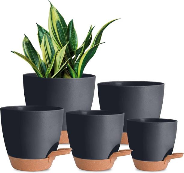 RABBONIX Self Watering Planters with Drainage Hole Planter for Indoor Plants Plant Plant Container Set