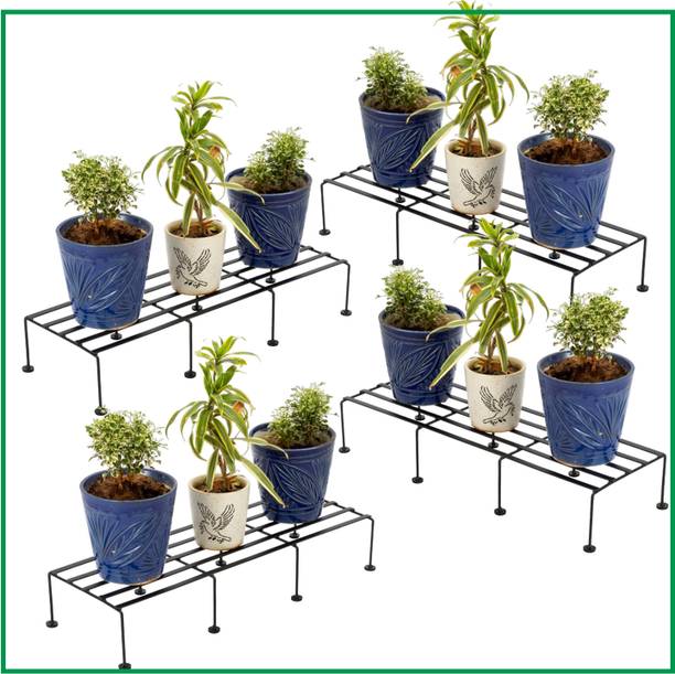 Cinagro Rectangular Metal Plant Stand (23.2 inches) Stand for Balcony, Indoor & Outdoor Plant Container Set