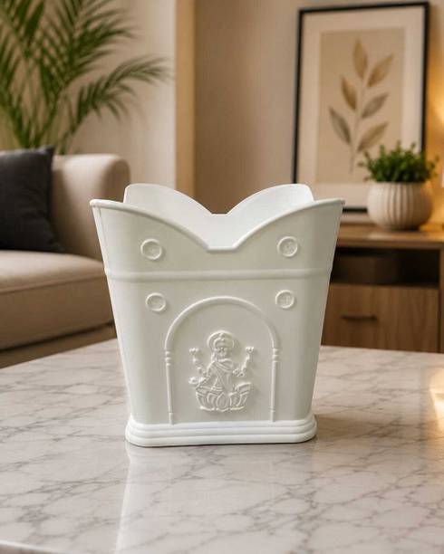 Varshney Gardening Tulsi Pot Plastic White Flower Pot| indoor and Outdoor Use | Pot for Plants Plant Container Set
