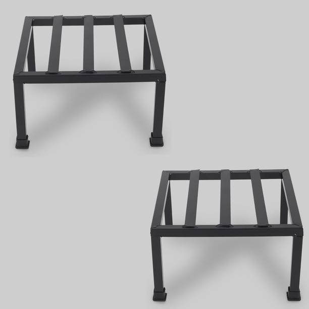 Green Gardenia Square Thick and Strong Leg Stand For Home,Garden, Balcony,Living Room | Black Plant Container Set