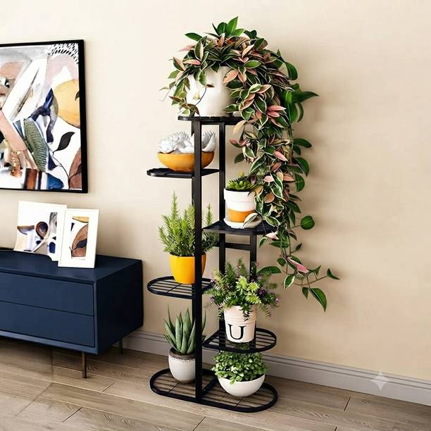Artsfacts Flower Pot Stand for Indoor | Multi-Tier Iron Plant Stand | Plant Container Set