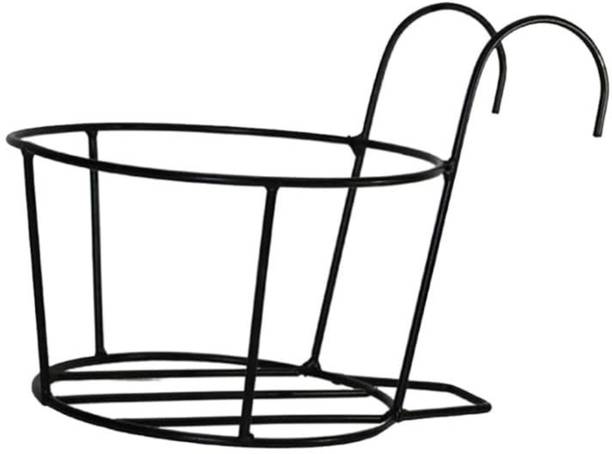 Cinagro Metal Hanging Planters, Flower Pot Holder for Railing, Hanging Metal Baskets Plant Container Set