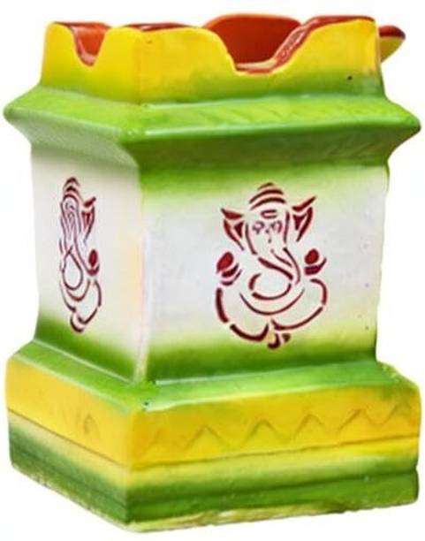 GleamSun Ceramic Tulsi Planter (Color : Multicolor) Plant Container Set, Pack Of 1 Plant Container Set