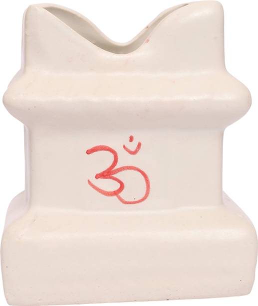 Neelja Small Tulsi Ceramic Pot for Indoor Outdoor Home Temple Plant Pot White Plant Container Set